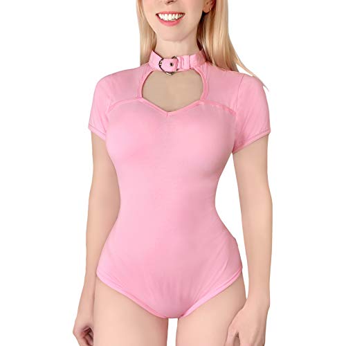 LittleForBig Baumwolle Strampler Onesie Pyjamas Bodysuit–Kragen Rosa 4XL von LittleForBig