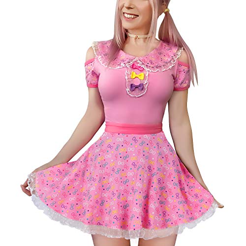 LittleForBig Baumwolle Strampler Onesie Pyjamas Bodysuit - Miao Strampler Rock Set Rosa L von LittleForBig