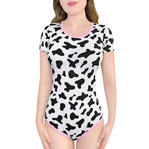 LittleForBig Baumwolle Strampler Onesie Pyjamas Bodysuit-Milchkuh Strampler Weiß L von LittleForBig