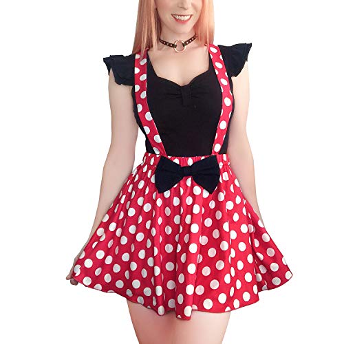 LittleForBig Baumwolle Strampler Onesie Pyjamas Bodysuit - Polka Punkte Strampler Rock Set Schwarz XXL von LittleForBig