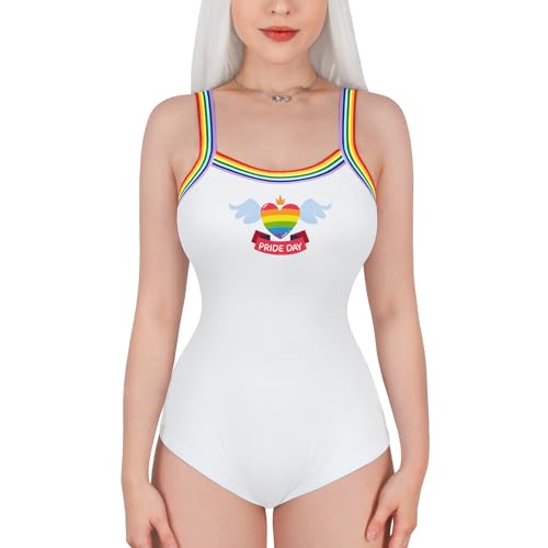 LittleForBig Baumwolle Strampler Onesie Pyjamas Bodysuit – Pride Camisole Strampler Weiß XXL von LittleForBig