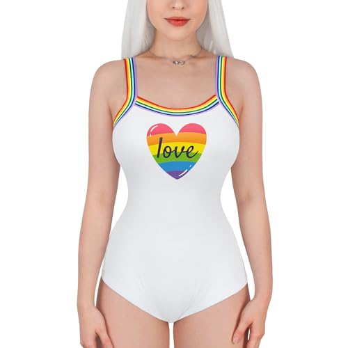 LittleForBig Baumwolle Strampler Onesie Pyjamas Bodysuit – Pride Camisole Strampler Weiß XXXXL von LittleForBig