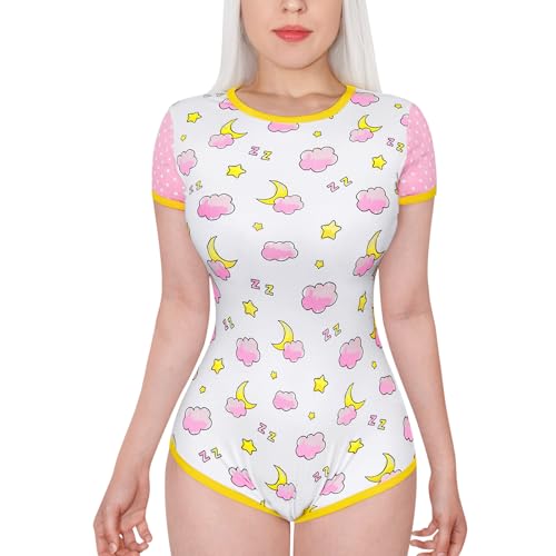 LittleForBig Baumwolle Strampler Onesie Pyjamas Bodysuit – Rundhalsausschnitt Baby Sleepytime Strampler Rosa M von LittleForBig