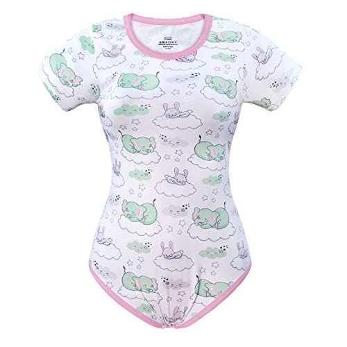 LittleForBig Baumwolle Strampler Onesie Pyjamas Bodysuit-Schöne Träume Strampler Rosa M von LittleForBig