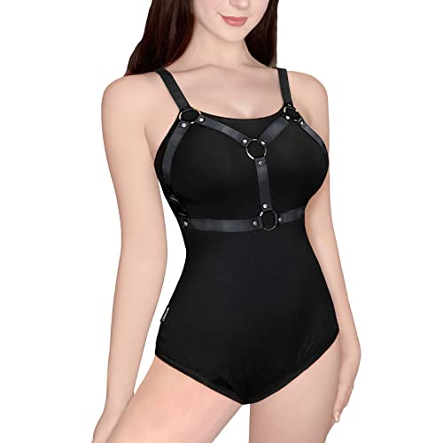 LittleForBig Baumwolle Strampler Onesie Pyjamas Bodysuit-Snuggle Harness Onesie Schwarz XXXXL von LittleForBig