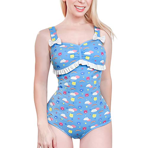 LittleForBig Baumwolle Strampler Onesie Pyjamas Bodysuit –Teddy Freunde Blau XS von LittleForBig