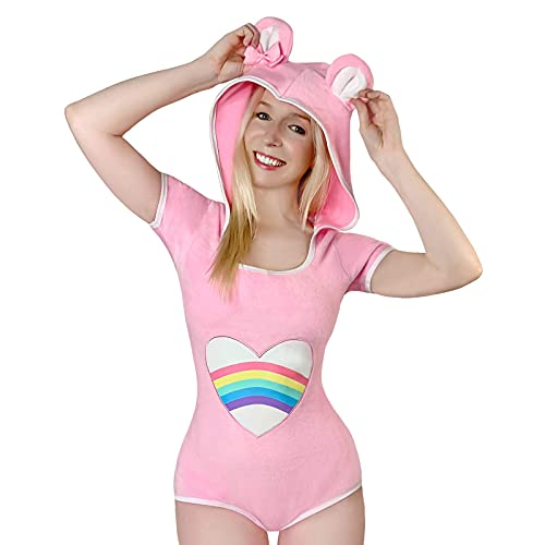 LittleForBig Baumwolle Strampler Onesie Pyjamas Bodysuit –Teddybär Einteiler Rosa S von LittleForBig