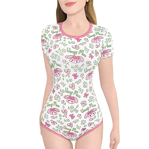 LittleForBig Baumwolle Strampler Onesie Pyjamas Bodysuit-Usagi-Blumen Strampler Rosa S von LittleForBig