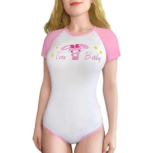 LittleForBig Baumwolle Strampler Onesie Pyjamas Bodysuit-Usagi I’m Baby Rosa Onesie L von LittleForBig