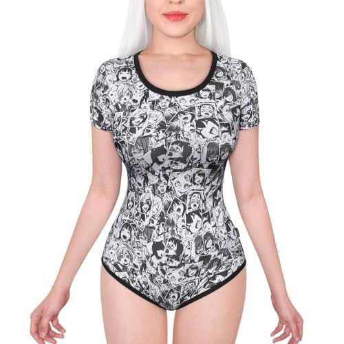 LittleForBig Baumwolle Strampler Onesie Pyjamas Bodysuit – UwU Strampler Schwarz M von LittleForBig