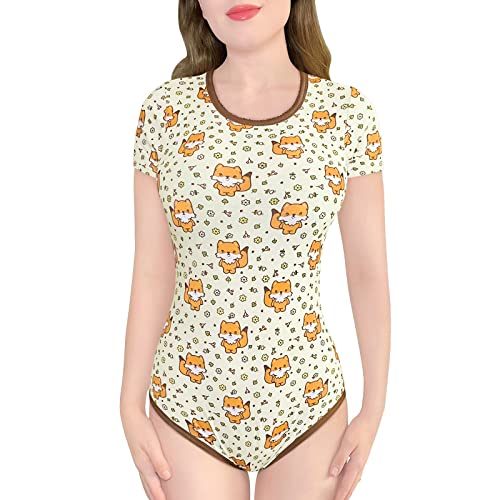 LittleForBig Baumwolle Strampler Onesie Pyjamas Bodysuit-Waldfuchs Strampler Braun XXL von LittleForBig