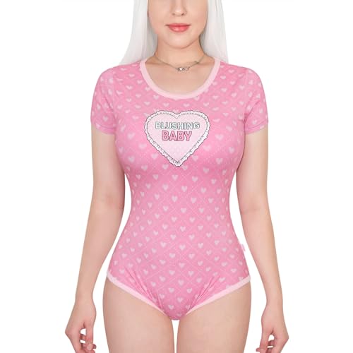LittleForBig Baumwolle Strampler Onesie Spitze Schlafanzug Bodysuit - Errötende Baby Ruffle Butt Onesie Rosa S von LittleForBig