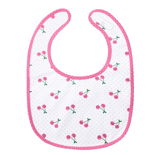 LittleForBig Baumwolle Wasserdichtes Babydoll Bedruckt Erwachsene Lätzchen mit Verstellbarem Klettverschluss - Kirsche Erwachsene Lätzchen von LittleForBig