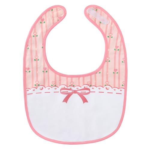 LittleForBig Baumwolle Wasserdichtes Babydoll Rosa Blumen Bedruckt Erwachsene Lätzchen mit Verstellbarem Klettverschluss von LittleForBig