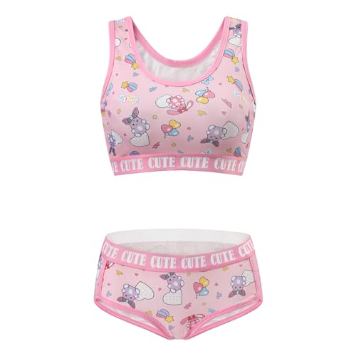 LittleForBig Damen Baumwolle Camisole und Höschen Sport Loungewear Usagi Cute & Gemütlich Bralette Set Rosa M von LittleForBig