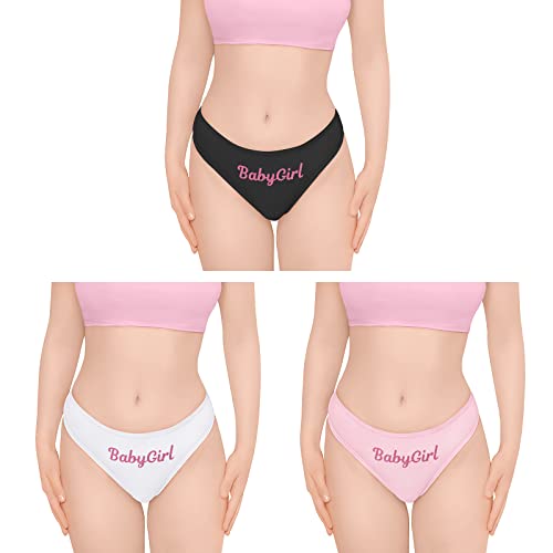 LittleForBig Damen Weich Baumwolle Unterwäsche Bequemer Hipster Slip 3er Pack Tanga Slips -Babygirl S von LittleForBig