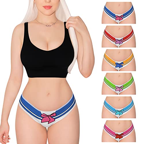 LittleForBig Damen Weich Baumwolle Unterwäsche Bequemer Hipster Slip 6er Pack Unterhosen Set - Cosplay Magisches Mädchen Weiß M von LittleForBig