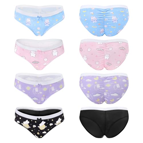 LittleForBig Frauen Damen Weich Glatt Seidig Unterwäsche Bequem Hipster Slips Babydoll Dreamy Galaxy 4 Pack Höschen Set XXXL von LittleForBig