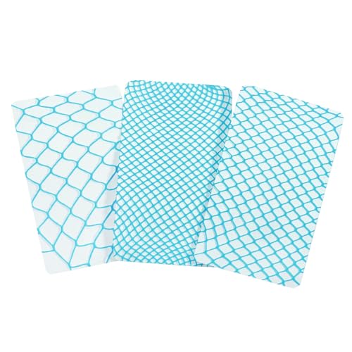 LittleForBig Hohe Taille Fischernetz Strumpfhosen Netzstrümpfe Netzstrumpfhose 3 Paare Aquamarin von LittleForBig
