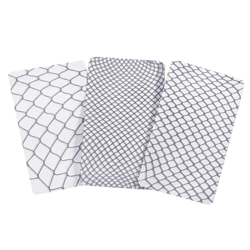 LittleForBig Hohe Taille Fischernetz Strumpfhosen Netzstrümpfe Netzstrumpfhose 3 Paare Grau von LittleForBig
