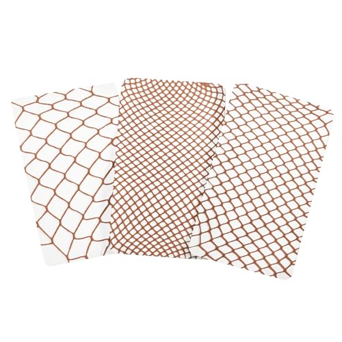 LittleForBig Hohe Taille Fischernetz Strumpfhosen Netzstrümpfe Netzstrumpfhose 3 Paare Karamell von LittleForBig