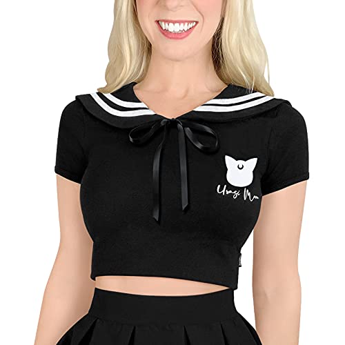 LittleForBig Kawaii Seemann Kragen bauchfreie Top–Usagi Sailor Luna Schwarz L von LittleForBig