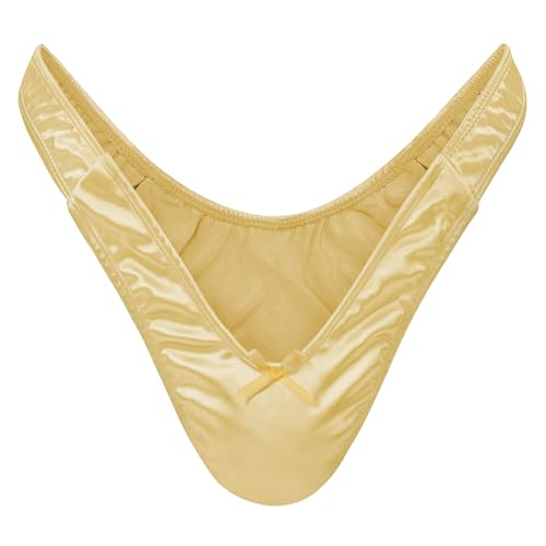 LittleForBig Kleine Geheimnis Tanga Tuck Gaff Panties glatt seidig versteckte Gaff Formende Briefs für Crossdresser und Transgender-Individuen Gold M von LittleForBig