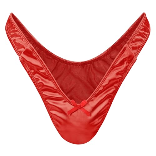 LittleForBig Kleine Geheimnis Tanga Tuck Gaff Panties glatt seidig versteckte Gaff Formende Briefs für Crossdresser und Transgender-Individuen Rot L von LittleForBig