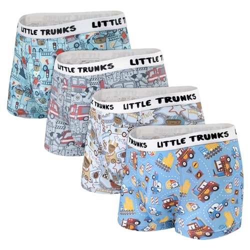 LittleForBig Männer Atmungsaktive Strapazierfähige Baumwoll Unterwäsche Feuchtigkeitsabtransport-Cars Little Trunks 4er Pack Boxershorts Set Mehrfarbig XL von LittleForBig