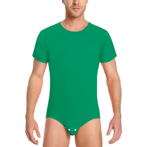 LittleForBig Männer Baumwolle Strampler Onesie Pyjamas Bodysuit - Entspannte Passform Basic Strampler Grün XXXXL von LittleForBig