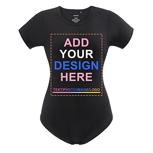 LittleForBig Maßanfertigung Drucken Design Fügen Sie Ihre eigene Onesie Strampler Personalisierte Nachricht Bild Unisex Ultra Soft Schwarz XXL von LittleForBig