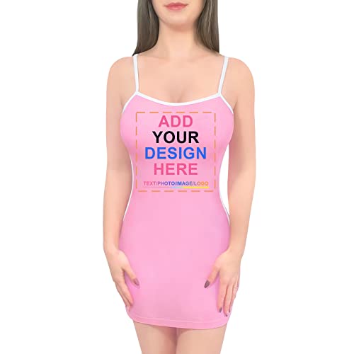 LittleForBig Maßanfertigung Drucken Design Fügen Sie Ihre eigenen sportlich Seite gestreift Overall Romper Bodycon Mini Kleid Rosa XXXL von LittleForBig