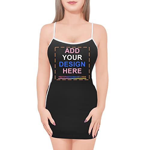 LittleForBig Maßanfertigung Drucken Design Fügen Sie Ihre eigenen sportlich Seite gestreift Overall Romper Bodycon Mini Kleid Schwarz M von LittleForBig