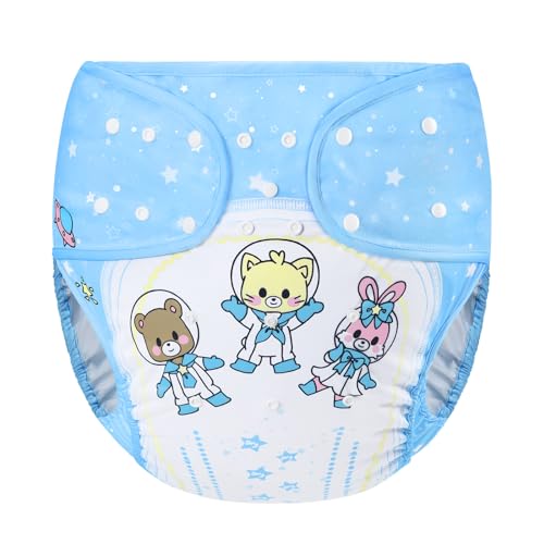 LittleForBig Waschbarer Verstellbarer Wiederverwendbarer Wasserdichter Stoffwindel Überhose Bezug für Erwachsene Einheitsgröße - Astro Babies von LittleForBig