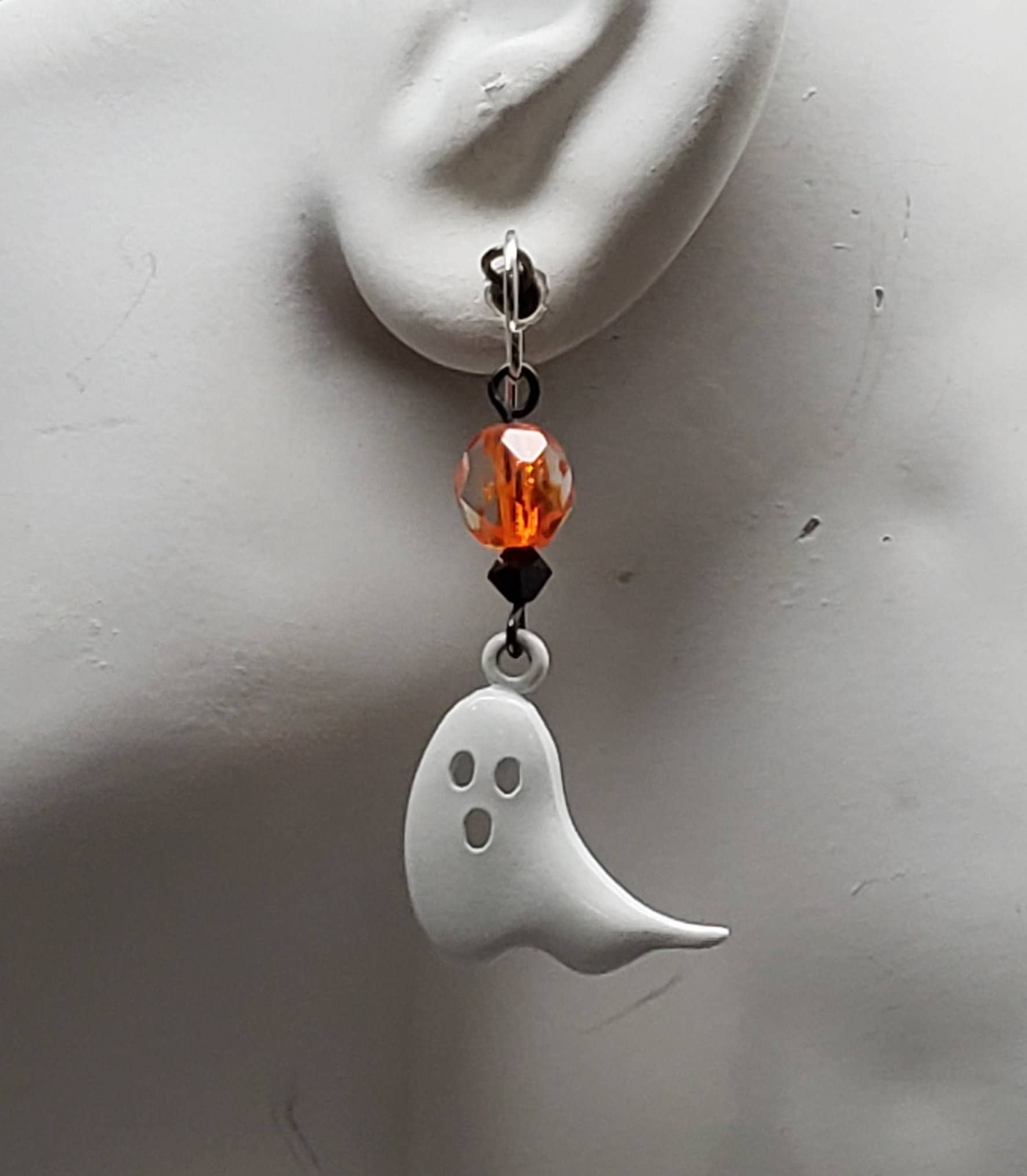 Halloween Geist Orange Kristalle Sterling Silber Ohrdrähte Halloween Geist Orange Kristalle Sterling Silber Ohrdrähte von LittleFoxHaven
