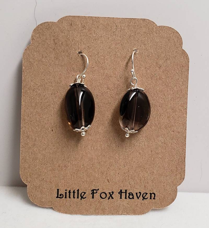 Quarz Rauchquarz Dunkelbraun Sterling Silber Ohrhaken Quarz Rauchquarz Dunkelbraun Sterling Silber Ohrhaken von LittleFoxHaven