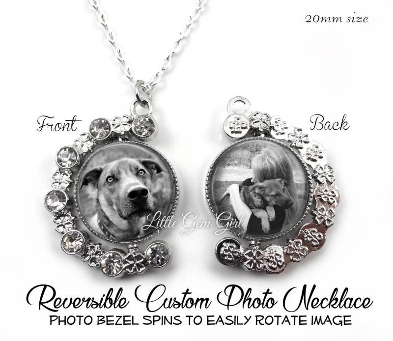 Benutzerdefinierte Haustier Foto Halskette - Gedenk Schmuck 2 Seitiger Spinner Bild Anhänger Verlust Des Sympathie Geschenk von LittleGemGirl
