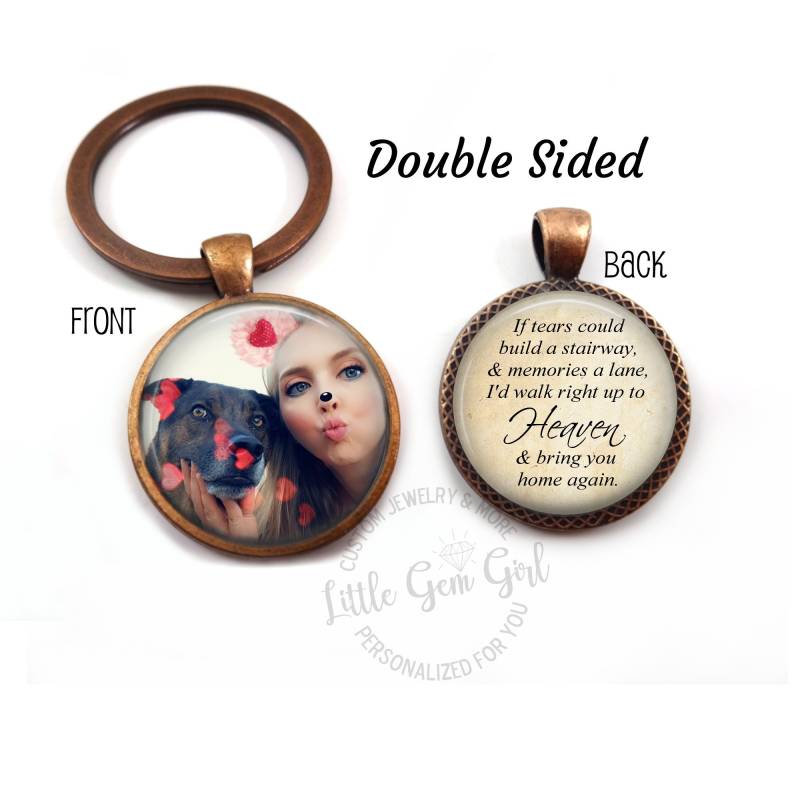 Benutzerdefinierte Haustier Oder Menschen Gedenkanhänger - Wenn Tränen Bauen Stairway Himmel Doppelseitig Text & Personalisierte Foto in Erinnerung von LittleGemGirl