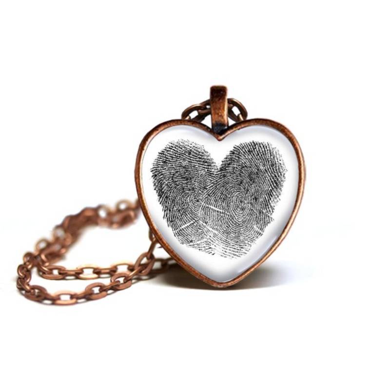 Benutzerdefinierte Herz Fingerabdruck Halskette - Trauer Andenken Schmuck Verlust Des Geliebten Menschen Geschenk Für Frauen Und Männer von LittleGemGirl