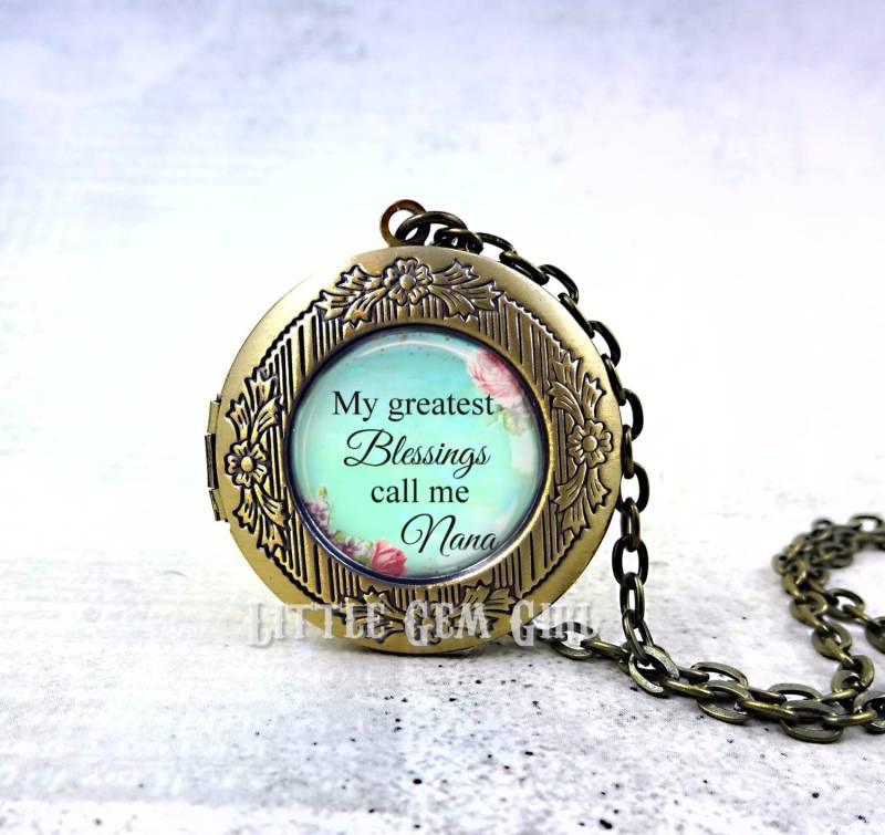 Benutzerdefinierte Nana Locket - Größte Segen Rufen Sie Mich Halskette Schmuck Personalisierte Foto Silber Bronze Oder Gunmetal & 17 Designs von LittleGemGirl