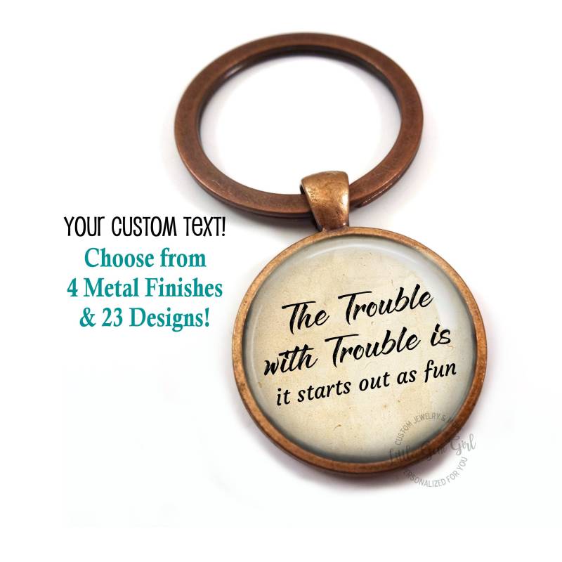 Benutzerdefinierter Text Schlüsselanhänger Charm - Personalisierter Schmuck Ihr Eigenes Zitat Oder Gedicht 4 Metalloberflächen 23 Designs von LittleGemGirl