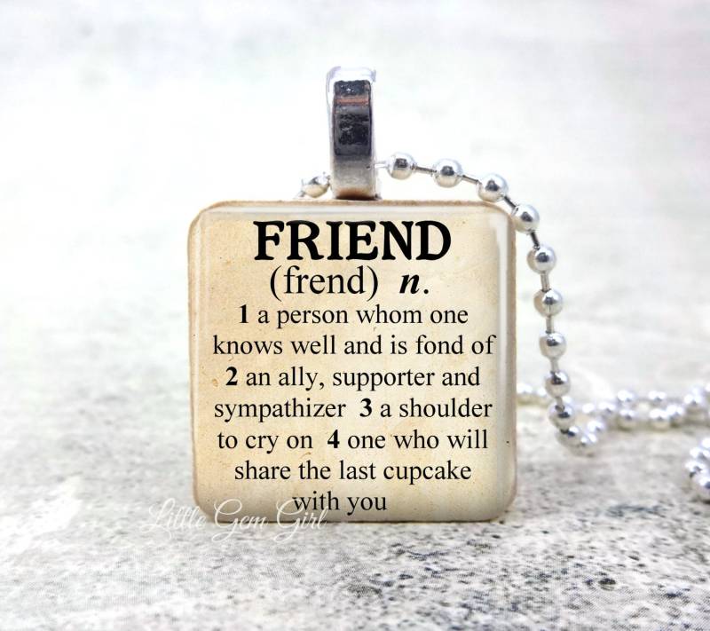 Bester Freund Halsketten-Charme - Antiker Stil-Wörterbuch Definition Seelenverwandte Freundschaft Zitat Und Sprüche Holz Anhänger von LittleGemGirl