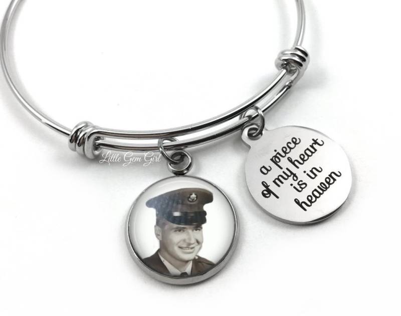 Edelstahl Personalisierte Erinnerung Armband - Benutzerdefinierte Foto in Memory Schmuck Verlust Der Liebsten Bettelarmband Mit Gravur Charm von LittleGemGirl