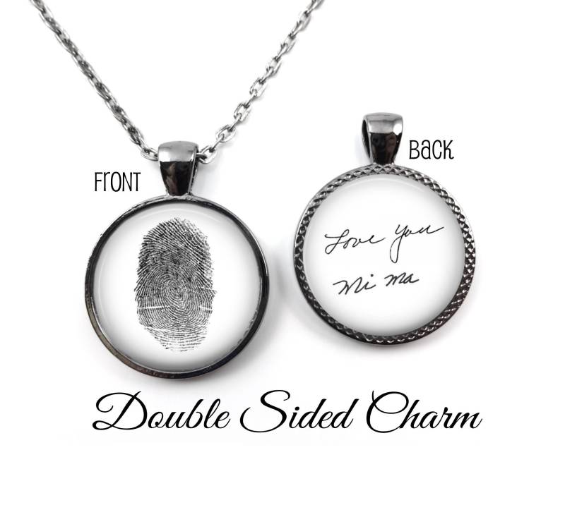 Fingerabdruck Halskette Oder Schlüsselanhänger - Benutzerdefinierter Schmuck Individuelle Handschrift Signatur Erinnerungsanhänger von LittleGemGirl