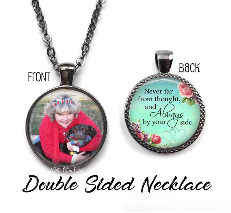 Gedenkschmuck Oder Bester Freund Doppelseitig Personalisierte Foto Halskette - Benutzerdefinierte Bild Hochzeitsstrauß Charme von LittleGemGirl