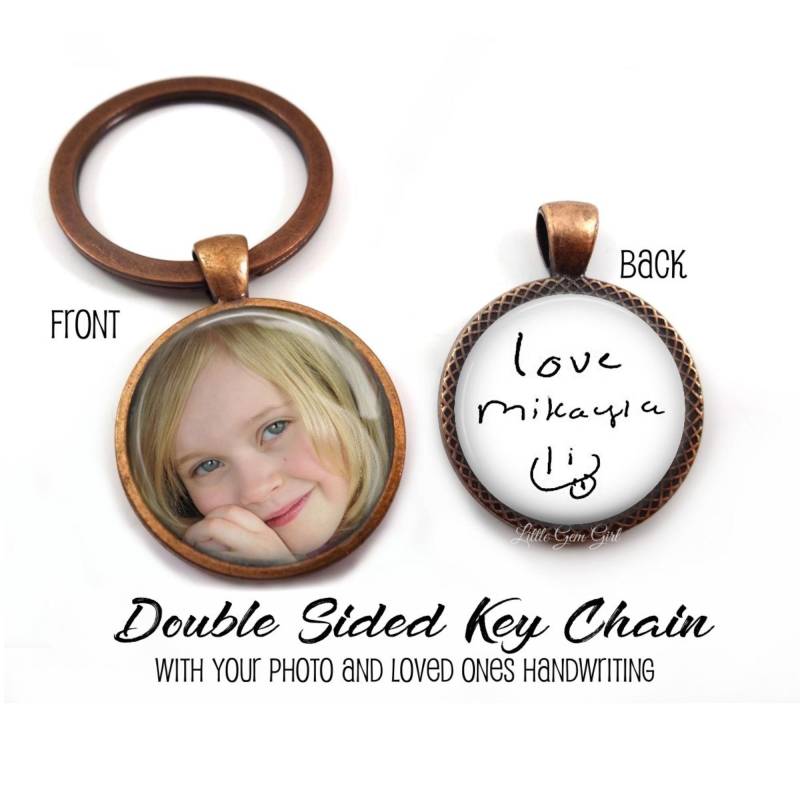 Handschrift & Foto Schlüsselanhänger - Personalisierte Bild Signatur Schmuck Handschriftliche Nachricht Der Lieben von LittleGemGirl