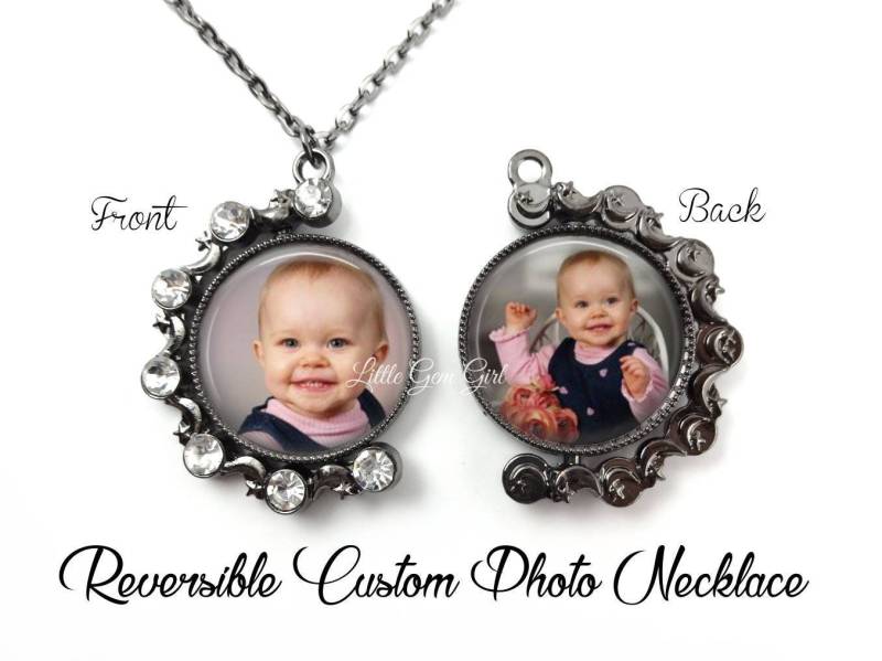 Ihr Individuelles Foto Auf Einem Wendbarer Halsketten Anhänger - Personalisierter Bild Schmuck Spinning Photo Halskette Baby von LittleGemGirl