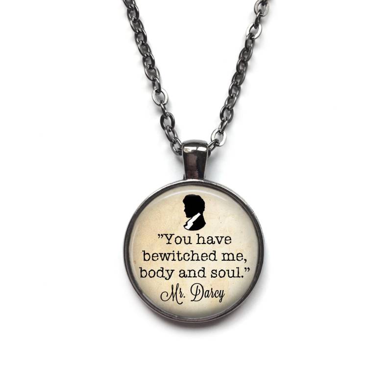 Jane Austen Halskette Stolz Und Vorurteil Mr. Darcy Buch Zitat Oder Schlüsselanhänger - Sie Haben Mich Verzaubert Körper Seele Schmuck von LittleGemGirl