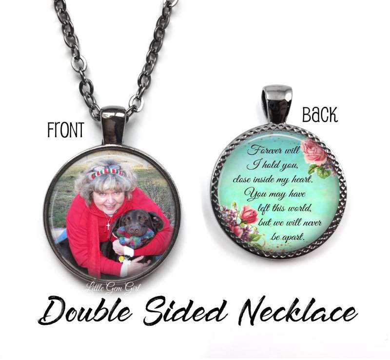Memorial Verlust Halskette Oder Schlüsselanhänger - Doppelseitiger Benutzerdefinierte Foto Charme -Memorial Andenken Schmuck Haustier Geliebte von LittleGemGirl