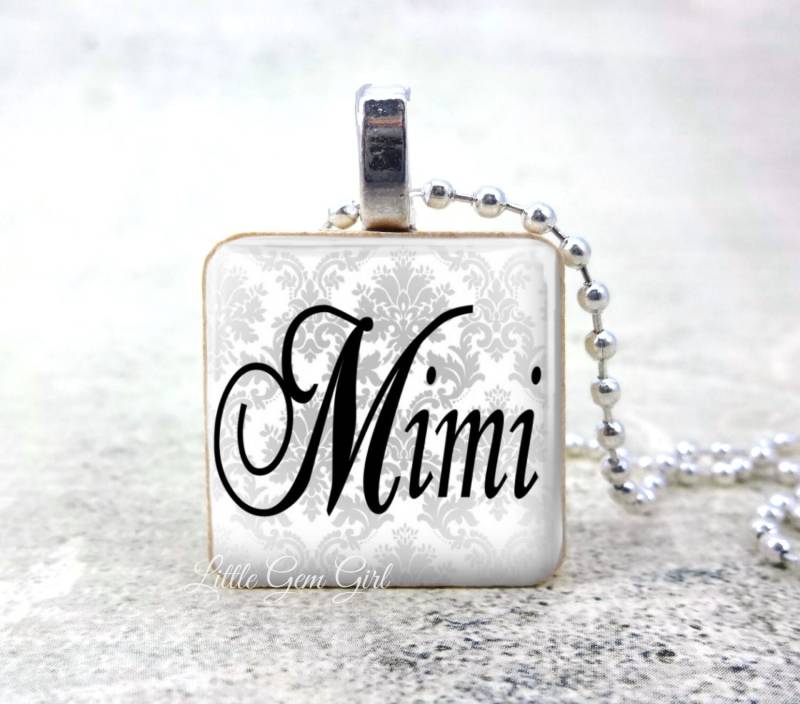 Mimi Anhänger Charm - Schwarz Und Weiß Eleganter Holz Für Muttertag Enkel Geschenk Oma Halskette von LittleGemGirl